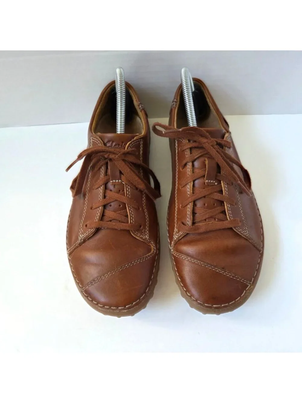 Clarks Shoes Mens 8 Brown Leather Maxton Park Lace Up Comfort Oxfords Preppy